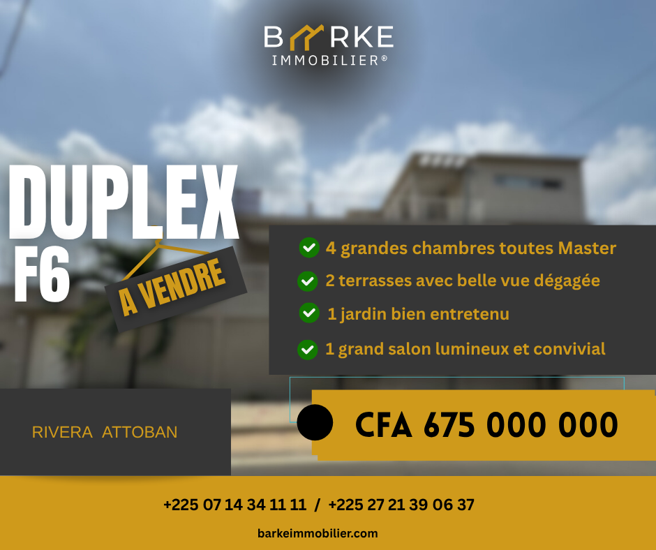 Villa 6 pièces à vendre  4 chambres Master, bureau, terrasses et jardin